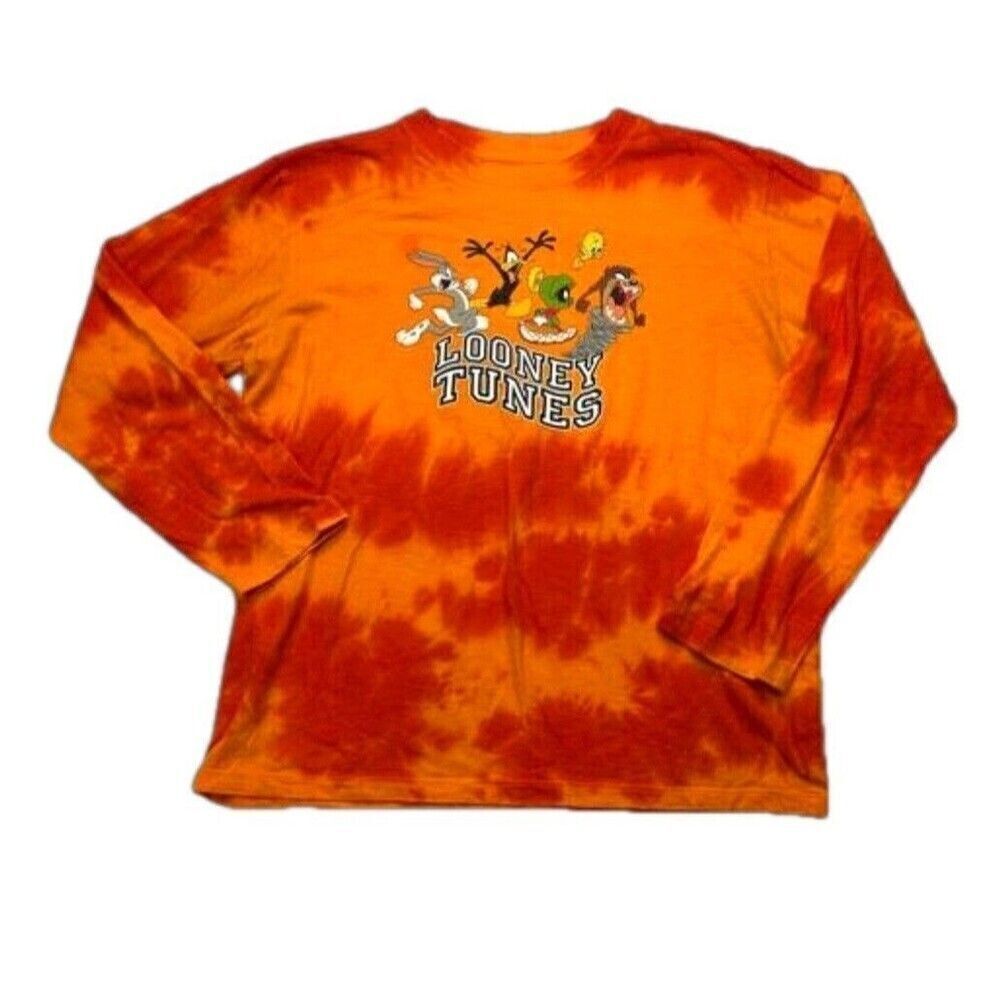 Looney Tunes Men's Tie Dye Long Sleeve Shirt Bugs Daffy Taz Size Youth M (7-9)